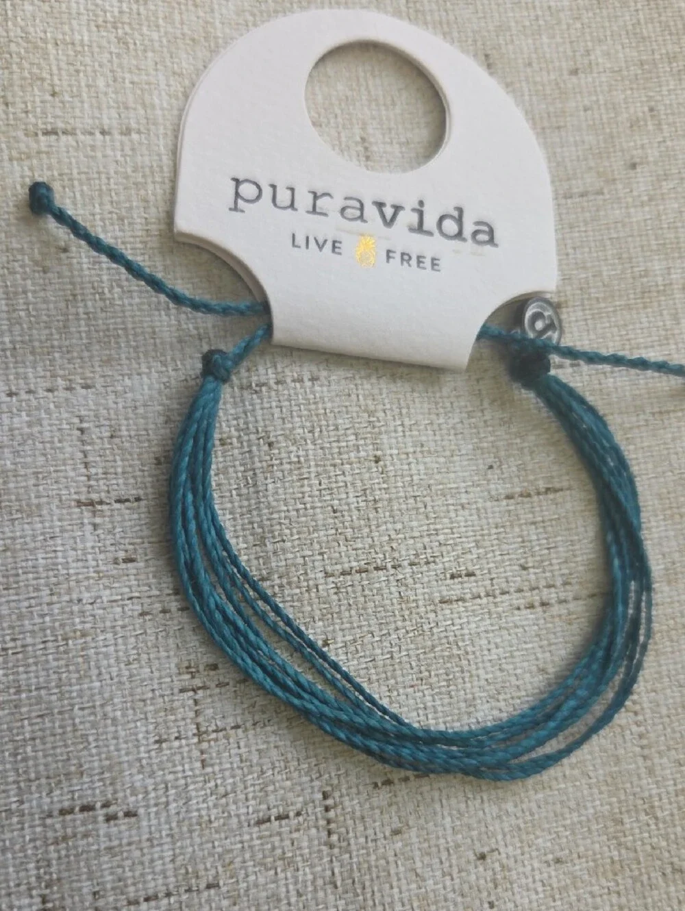 Pura Vida Teal Multi-Strand Waxed Cord Bracelet
